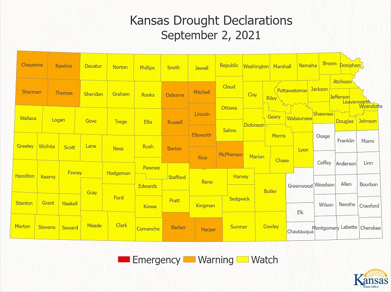 Kansas Drought Declarations 9-2-21