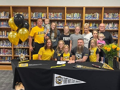 Victoria's Macy Hammerschmidt Signs to Compete in Track and Field at Fort Hays State University. (Photo courtesy of USD 432 Facebook Page).